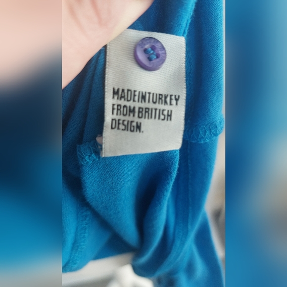 SUPERDRY Size 12 Vintage Thrift Hooded Dress M Blue Stripe Jersey Thumb Holes - Picture 10 of 11